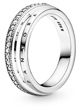 Pandora Silver Pavé Triple-Band Ring